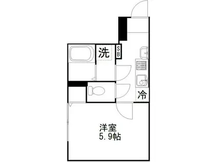 THE OPAL(1K/1階)の間取り写真