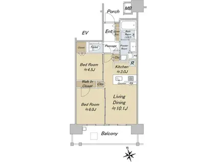 シティテラス西日暮里ステーションコート(2LDK/5階)の間取り写真