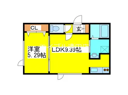 ル・フォート清田II(1LDK/2階)の間取り写真