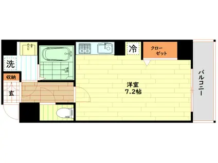 ロイヤルレジデンス北梅田(ワンルーム/4階)の間取り写真