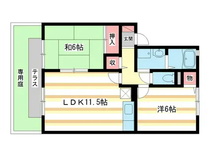 メゾン・ド・クレール(2LDK/1階)の間取り写真