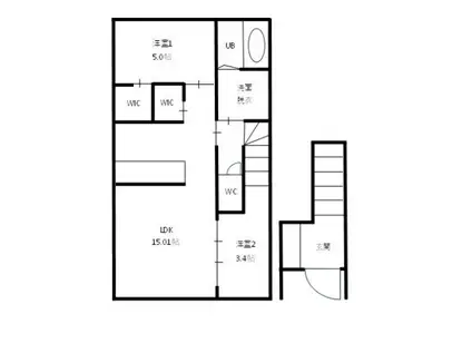 MAISON HINATA(1LDK/2階)の間取り写真