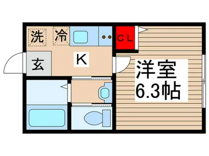 勝田台PDI(1K/2階)の間取り写真