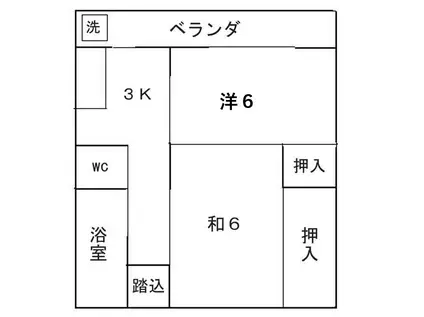 磯松マンション(2K/1階)の間取り写真