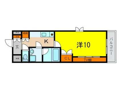 ソレイユ御影(1K/3階)の間取り写真