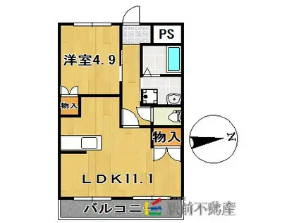 グランディール新栄町(1LDK/1階)の間取り写真