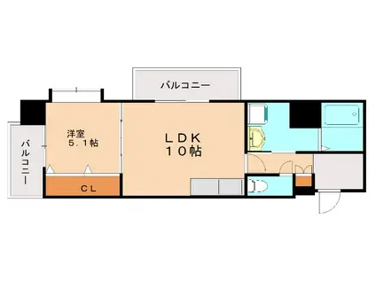 サンシャイン.プリンセス青山(1LDK/8階)の間取り写真