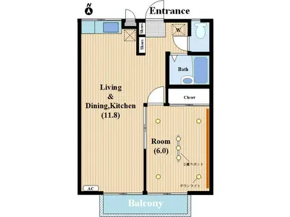 エステートピア斉藤(1LDK/1階)の間取り写真