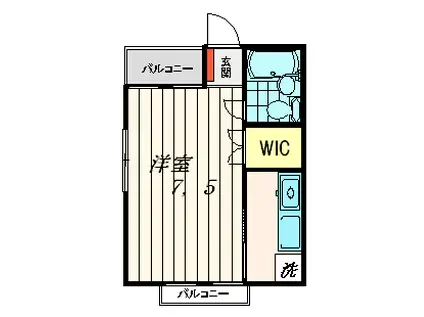 第5ミツワハイツ(1K/2階)の間取り写真