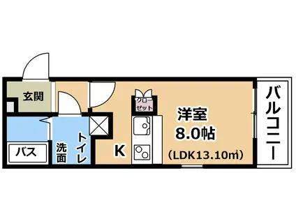 TREES COURT(ワンルーム/1階)の間取り写真