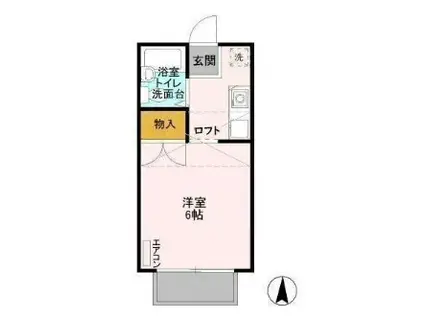 グリーンプラザ エー(ワンルーム/2階)の間取り写真