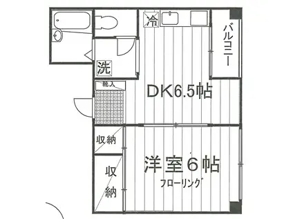 エクセレンス逢夢(1DK/2階)の間取り写真