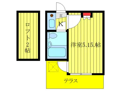 BLESSハナサ(1K/1階)の間取り写真
