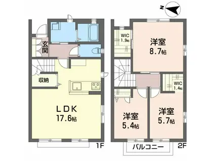 ヴィラ雅(3LDK/1階)の間取り写真