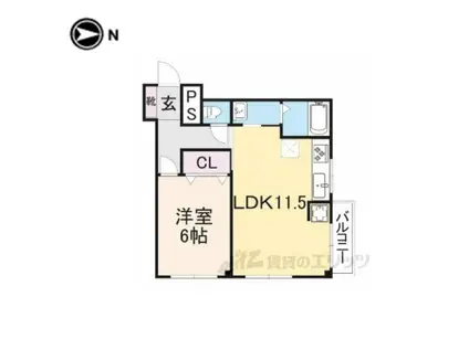 GRACE TACHIBANA(1LDK/3階)の間取り写真