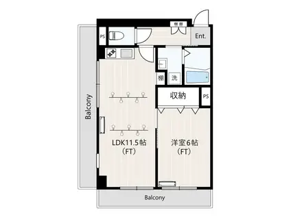 コンフォートヴァレー(1LDK/2階)の間取り写真