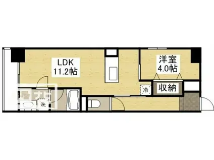 ミモザヒルズ大雲寺(1LDK/4階)の間取り写真