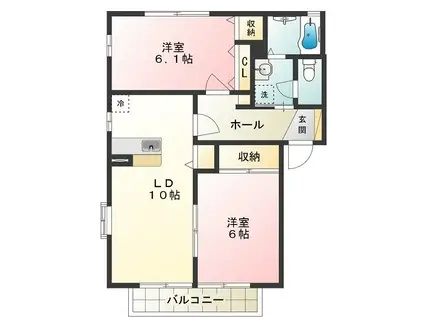 プレミールメゾン(2LDK/1階)の間取り写真