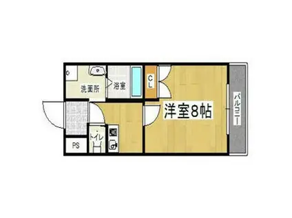 エイチ・ツー・オー新町I(1K/5階)の間取り写真