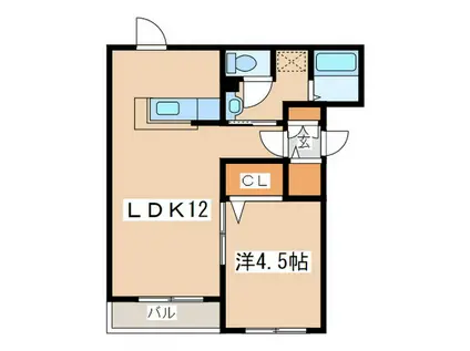 リュミエール(1LDK/4階)の間取り写真