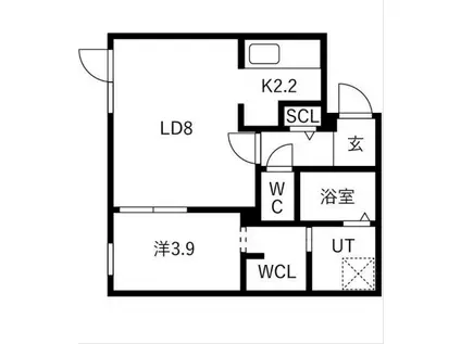 TS COURT ASABU イースト(1LDK/3階)の間取り写真