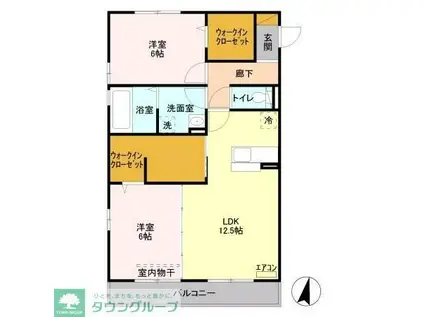 グレイスA(2LDK/2階)の間取り写真