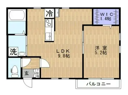 WJ・A-15(1LDK/1階)の間取り写真