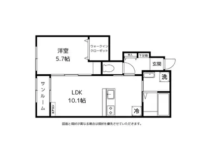 CHOUCHOU(1LDK/1階)の間取り写真