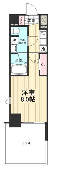 AZEST光が丘(1K/1階)の間取り写真