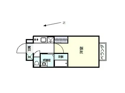 ジオパーク西品治(1K/2階)の間取り写真