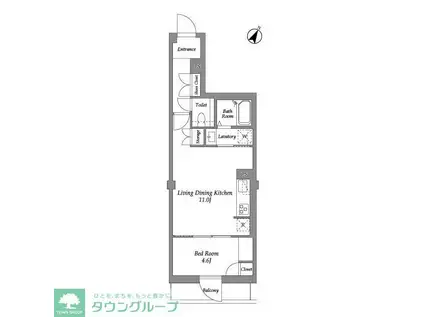ザ・レジデンス用賀(1LDK/2階)の間取り写真
