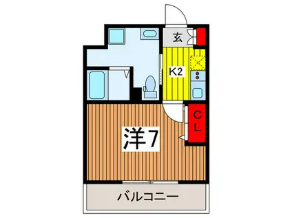 バージュアル浦和ウエスト(1K/8階)の間取り写真