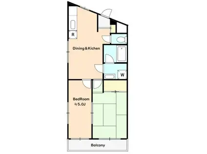 サンコーポ向河原(2DK/3階)の間取り写真