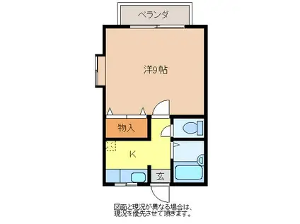 MIZOGUCIハイツ(1K/2階)の間取り写真