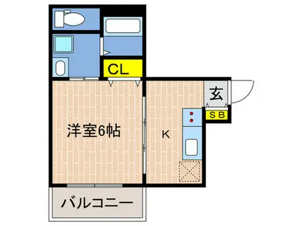 コウリュウマンション(1K/10階)の間取り写真