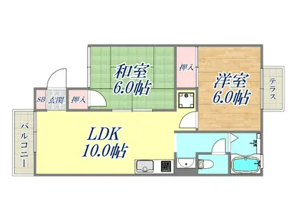 セジュール・ティー・エム1(2LDK/1階)の間取り写真