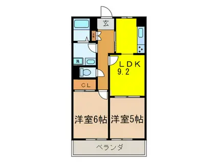 EXIV上井草(2LDK/1階)の間取り写真