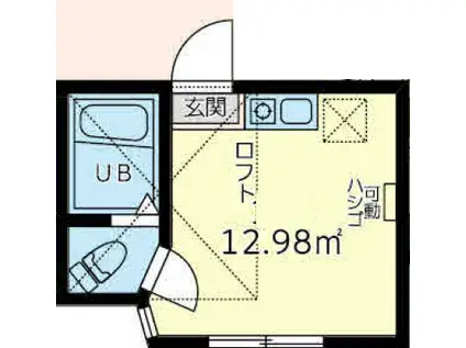 ユナイト小机ジョセフ・チェンバレン(ワンルーム/1階)の間取り写真
