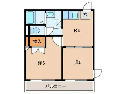 パレスアルファI(2K/2階)の間取り写真