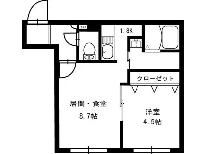 メイプルメゾン発寒南(1LDK/1階)の間取り写真