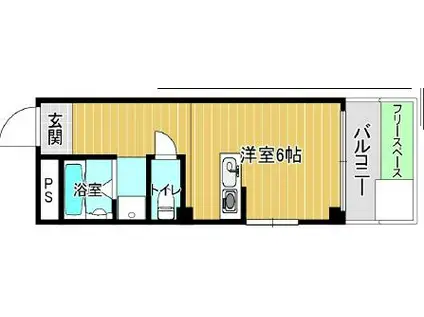 ONハイツ甲東園(1K/1階)の間取り写真