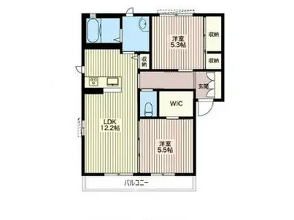 リーリエ A棟(2LDK/1階)の間取り写真