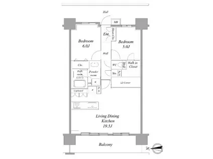 レーベン八王子(2LDK/10階)の間取り写真