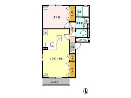 エスペランサ(1LDK/3階)の間取り写真