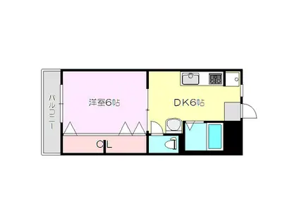 ハイツサンライズ(1DK/2階)の間取り写真