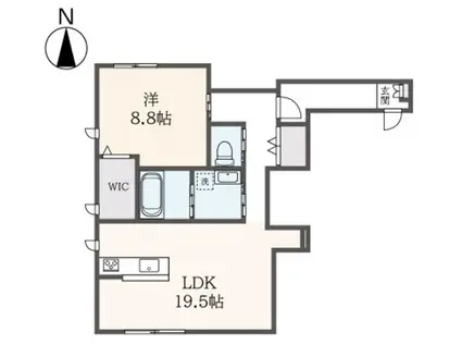 シエル テラス(1LDK/1階)の間取り写真