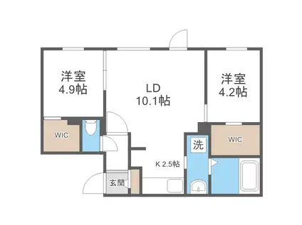 NOVA北円山(2LDK/3階)の間取り写真