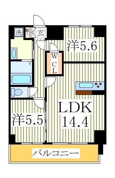 ベルフルール弐番館(2LDK/2階)の間取り写真