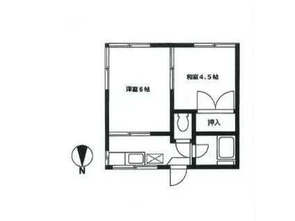 元町ハイツ(2K/2階)の間取り写真