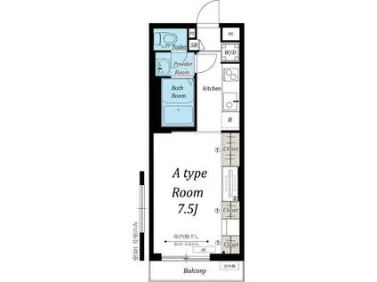 リブリ・FUKU(1K/3階)の間取り写真